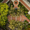 An aerial view of O'Connor Plaza on Main Campus