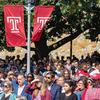 The Temple community gathers at the bell tower on Main Campus to honor and celebrate the life of President JoAnne A Epps