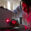 A Temple student works in the laser lab on Main Campus